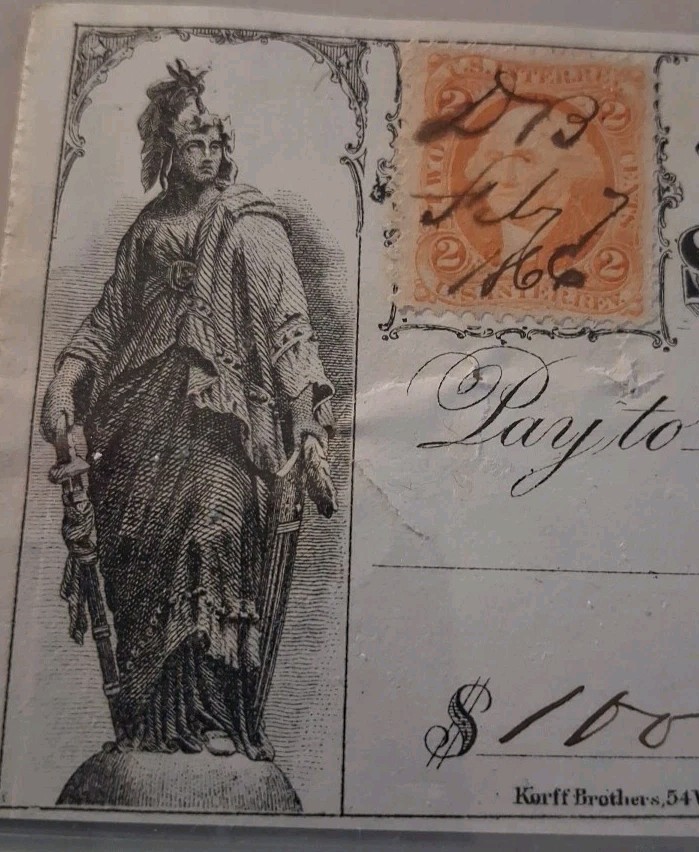 SLING's 🪙 Vintage 1866 THE Second NATIONAL BANK - SCRANTON Pennsylvania CHECK