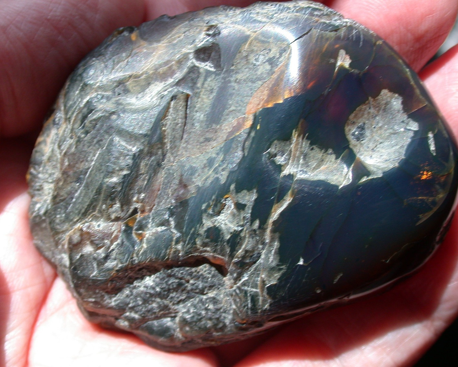 Beautiful Deep BLUE Burmese Amber Fossil Stone Dinosaur Age LARGE 41.6 gram