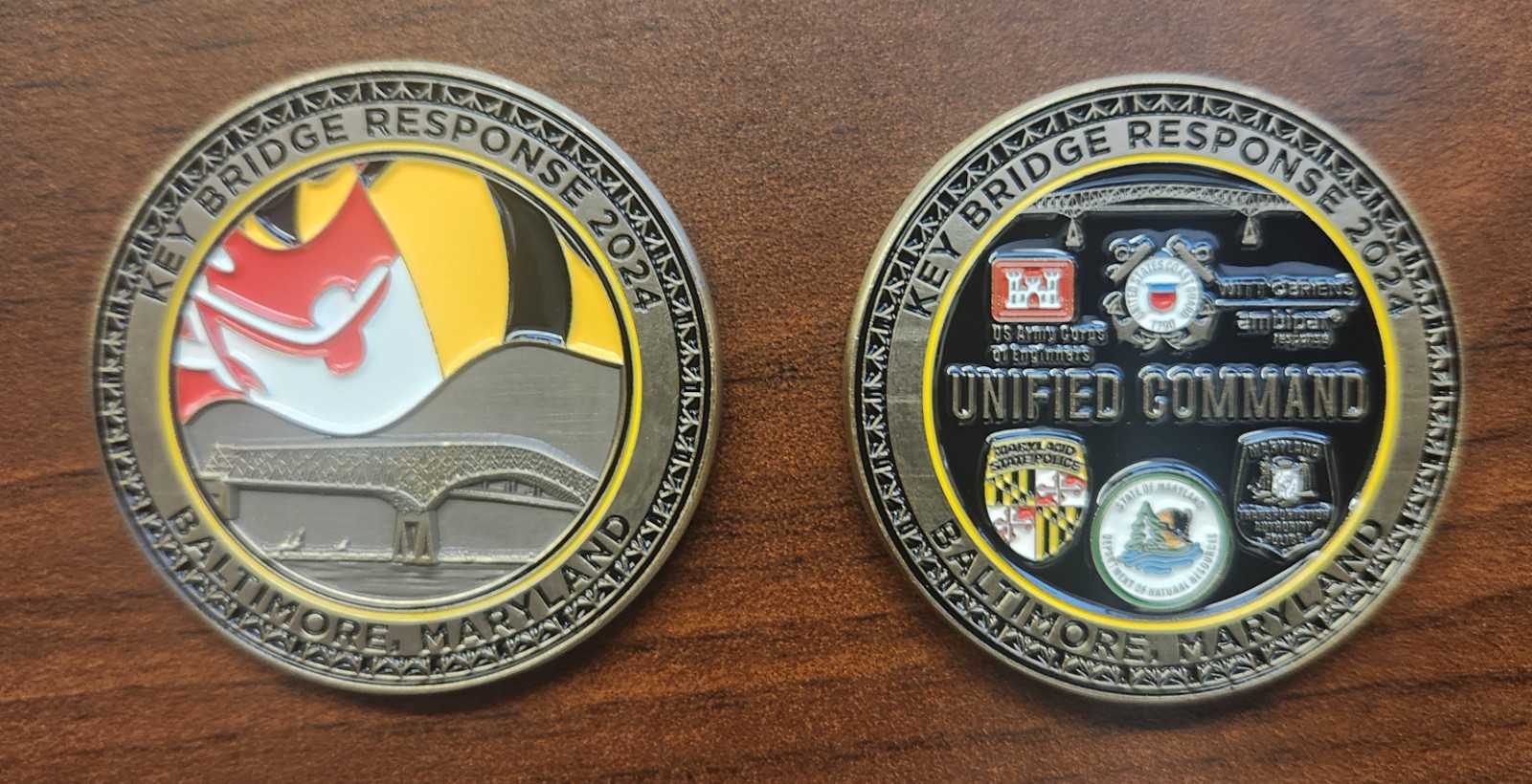 Francis Scott Key Bridge Response Challenge Coin 2024 - Unified Command / USCG