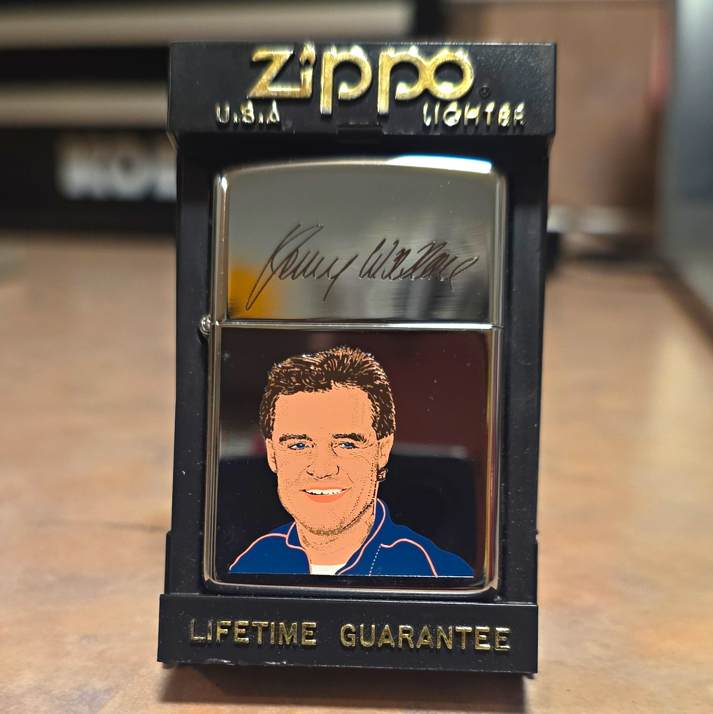 Vintage 1993 NASCAR Kenny Wallace Zippo lighter Portrait and Signature Vintage 1993 NASCAR Kenny Wallace Zippo lighter Portrait and Signature