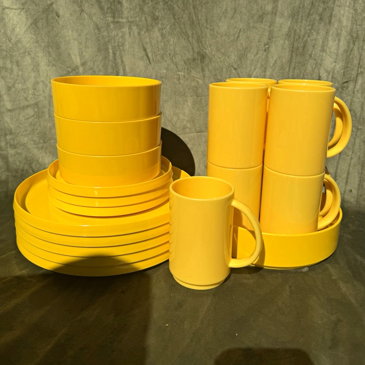 Vintage 1970s Yellow Oblique by PMC dishware 