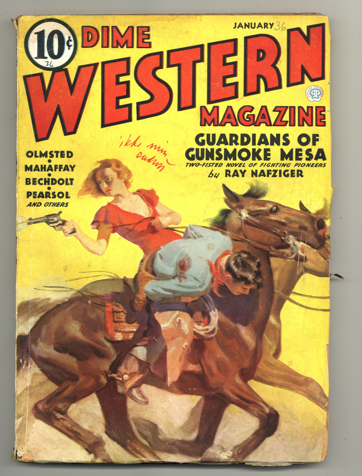 Dime Western Magazine Pulp Jan 1936 Vol. 14 #1 FN