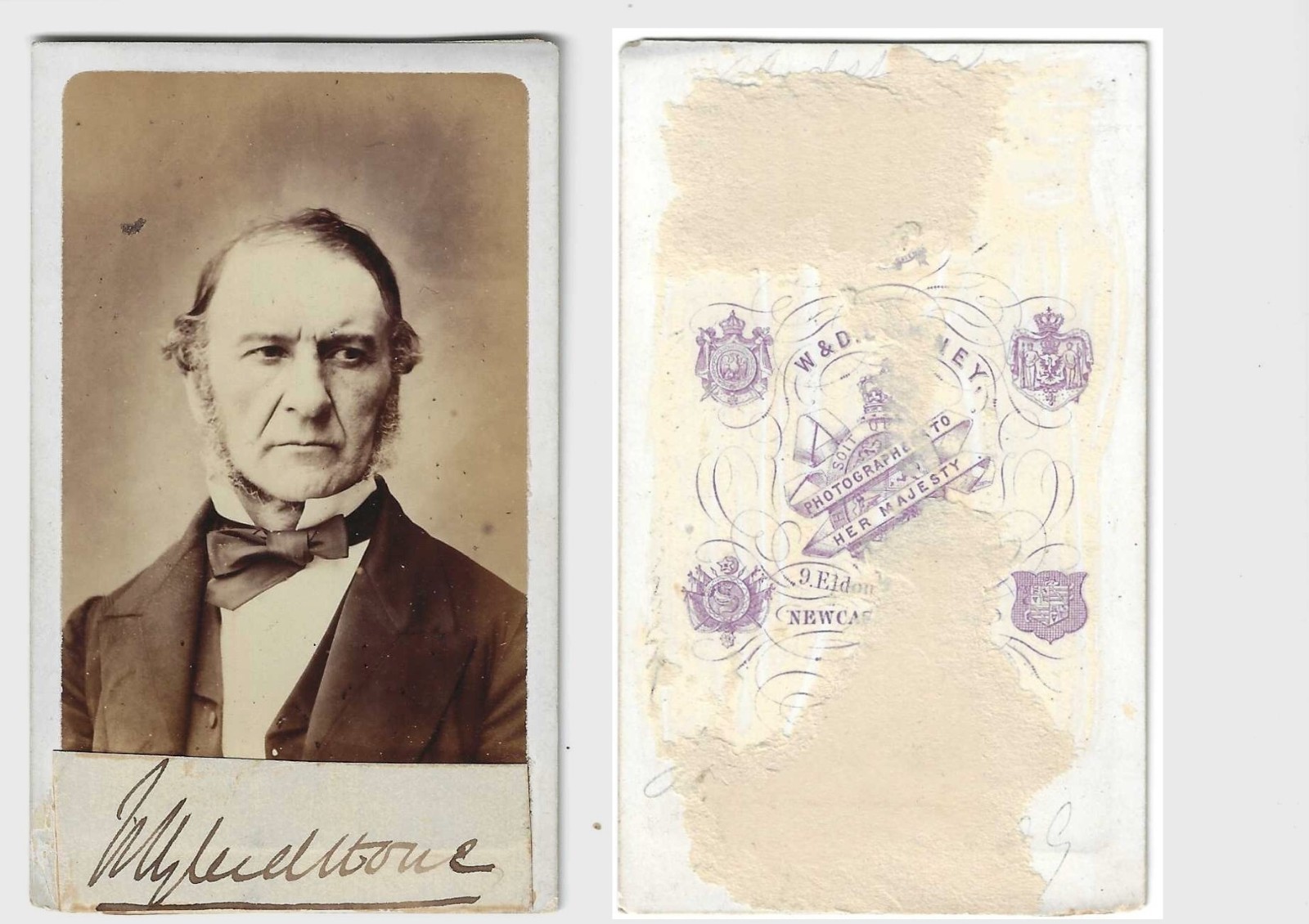 WILLIAM GLADSTONE AUTOGRAPHED VINTAGE  PHOTO UK 4 TIME PRIME MINISTER