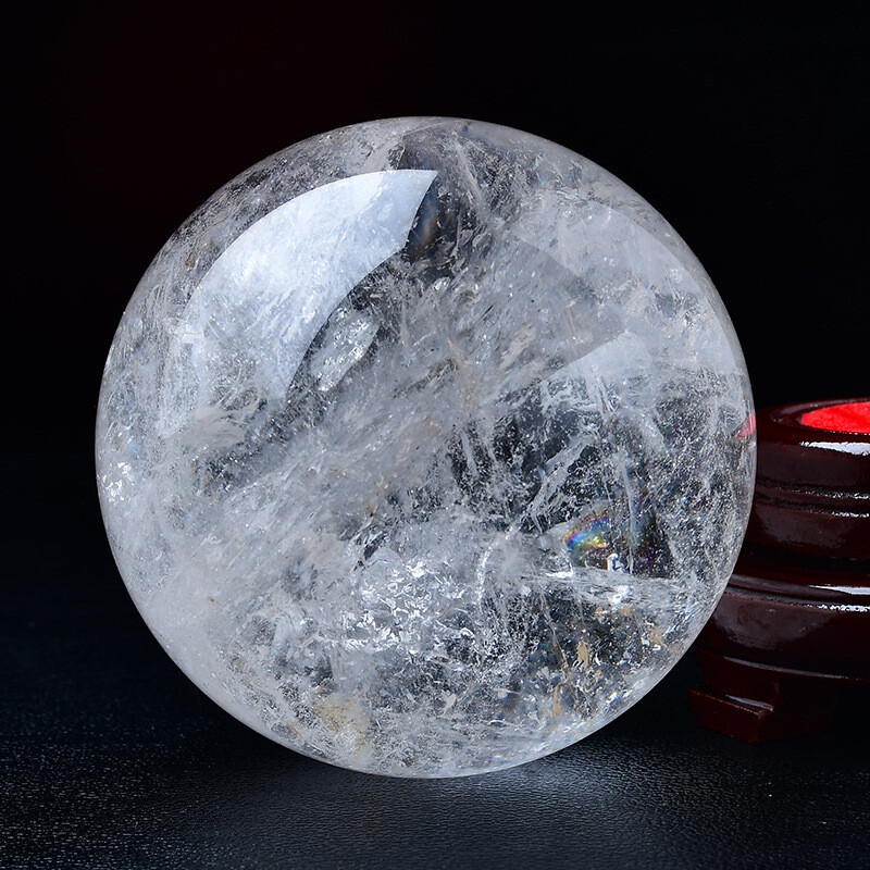Genuine natural clear quartz crystal sphere ball healing gemstone 50mm