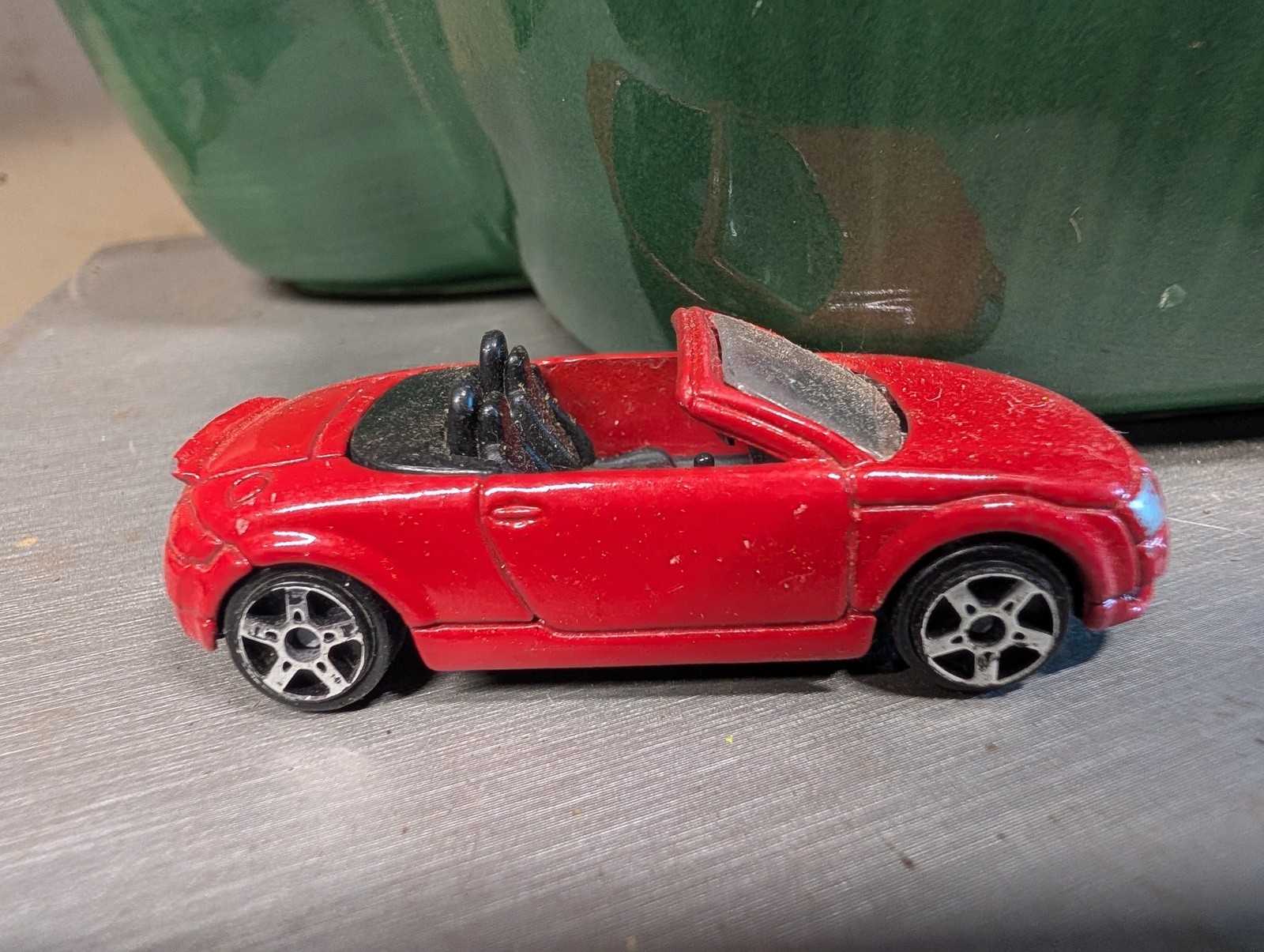 Red Audi convertible die-cast car