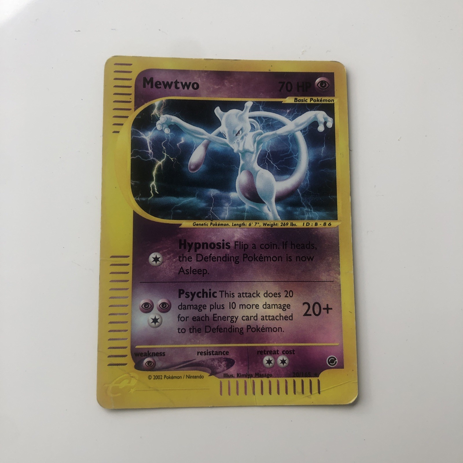 Pokemon Mewtwo 20/165 Reverse Holo Expedition Base Set 2002 - Moderately Played