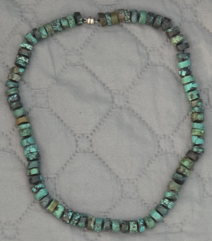 SANTO DOMINGO Navajo Native TURQUOISE Heishi Bead Single Strand 20\