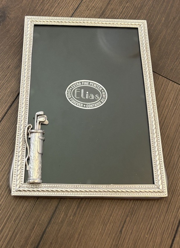 Elias Sterling Silver Picture Frame GOLF Fits 7”x5” Pewter