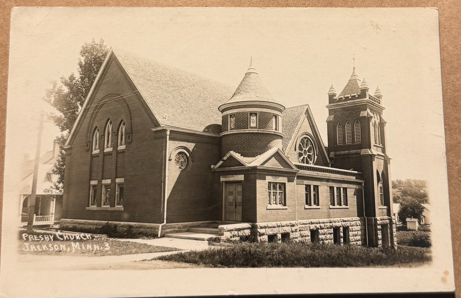 1916 Jackson MN, Presbyterian Church, Jackson County, RPPC Real Photo, Postcard 1916 Jackson MN, Presbyterian Church, Jackson County, RPPC Real Photo, Postcard
