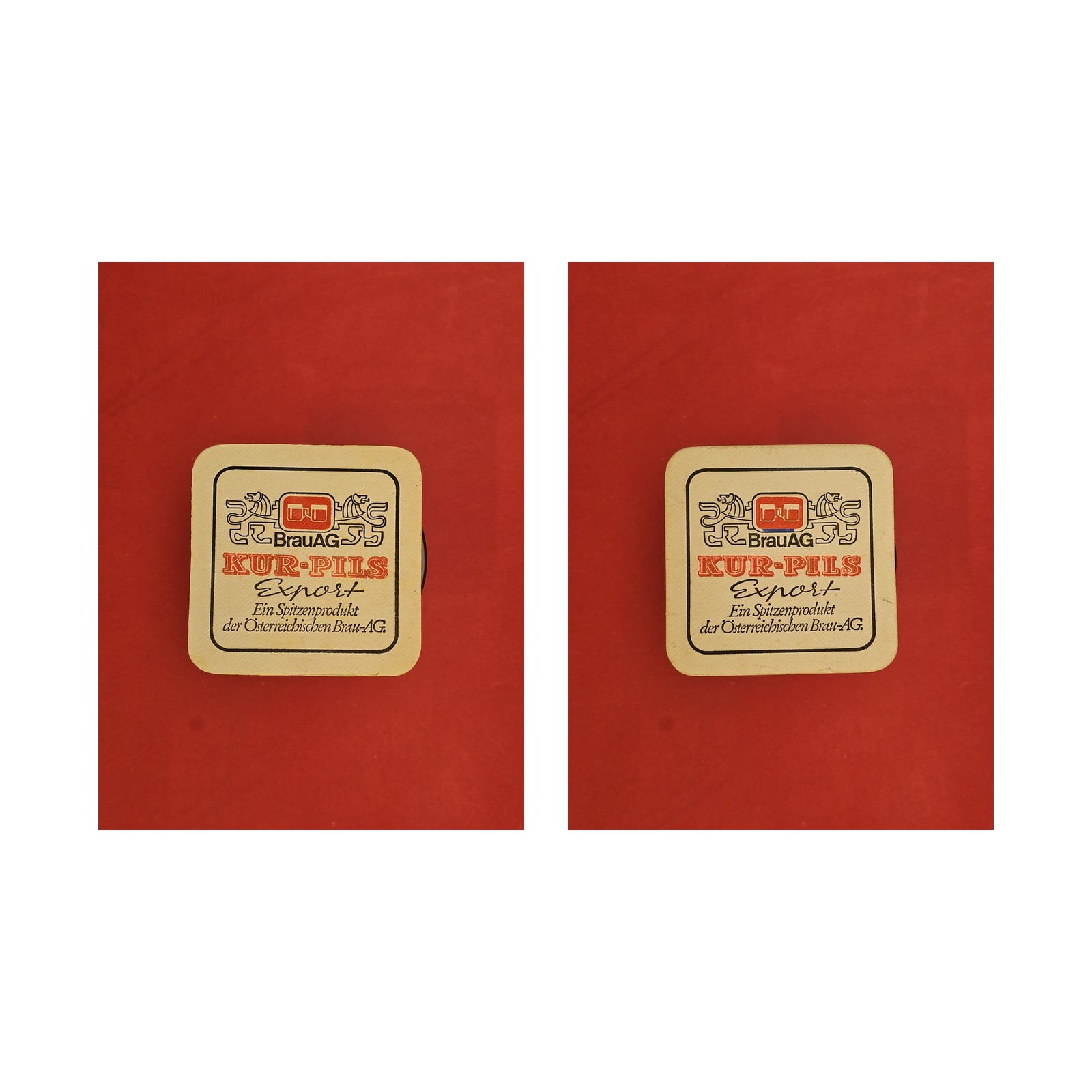 BrauAG Kur-Pils export red font brewery beer mat beer