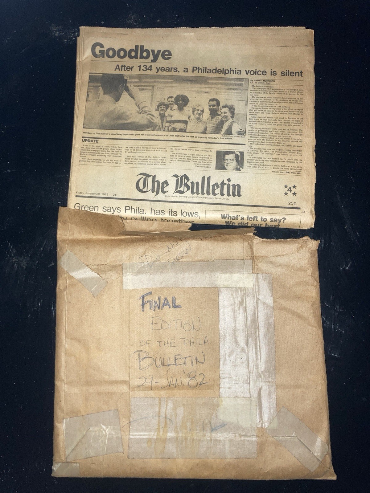 Final Edition of The Philadelphia Bulletin