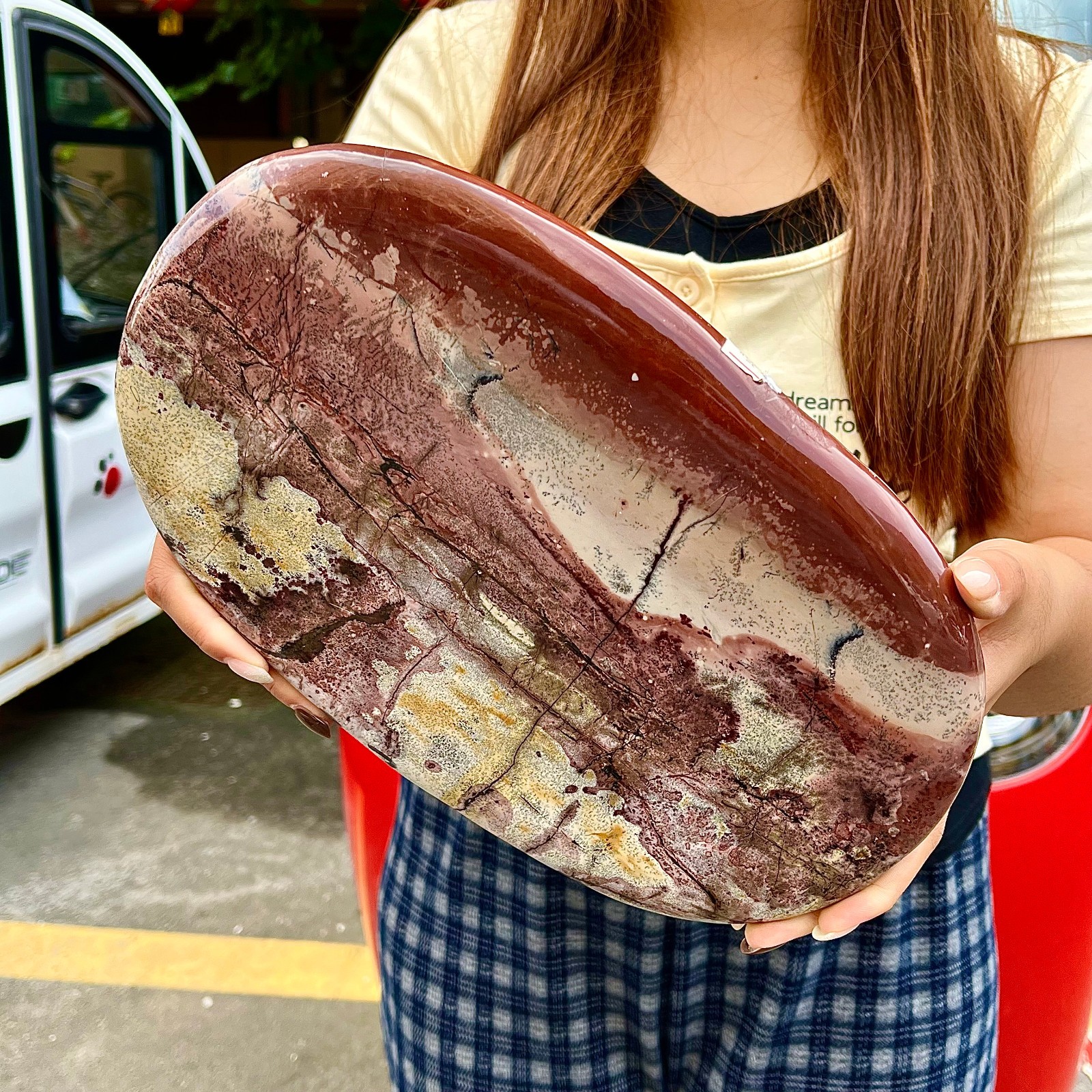 5.42LB  Beautiful Natural Chinese Dendritic Limestone Picture Stone Guohua-Rare