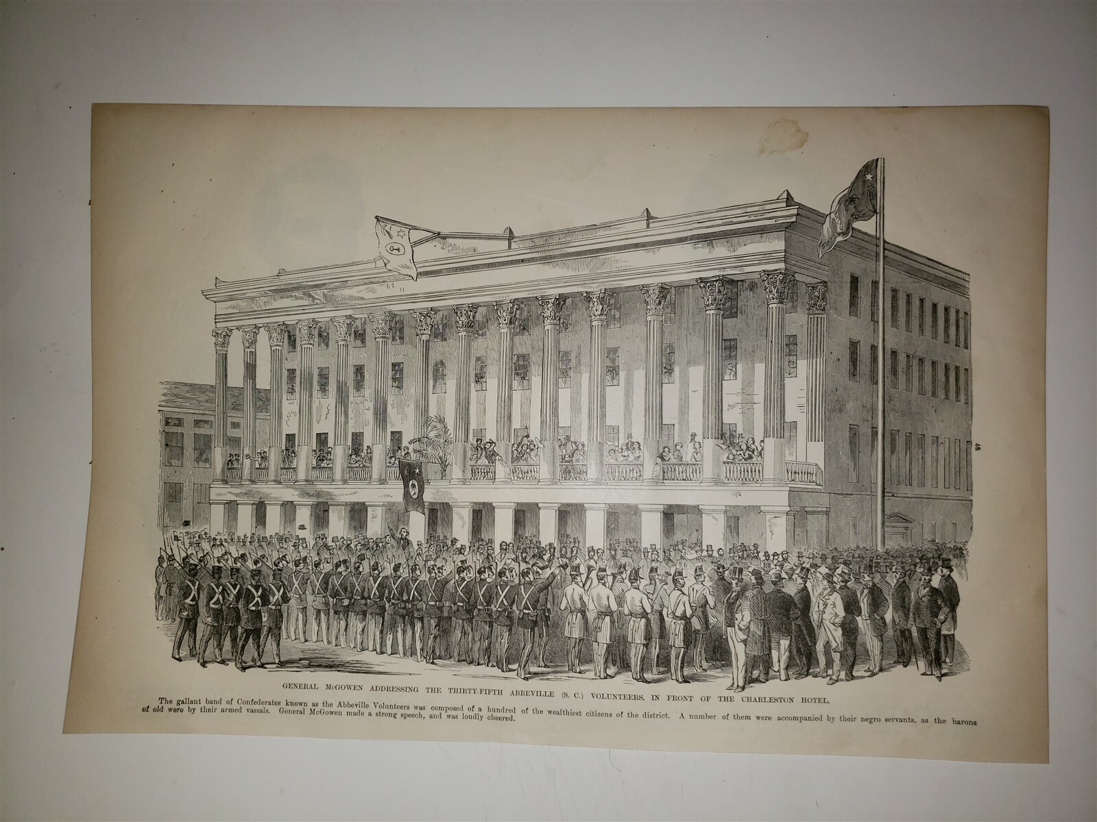 35th Abbeville South Carolina Volunteers General McGowen 1896 Civil War Print