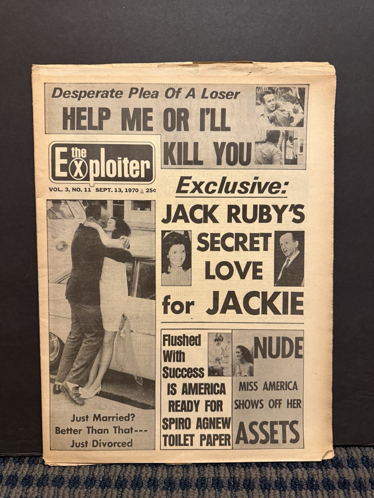 1970 Sept 13th The Exploiter Newspaper, Jack Ruby’s Love for Jackie  (VRN10K)