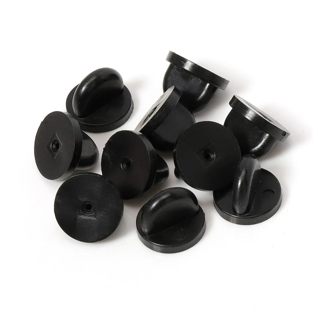 50 Black Rubber Pin Backs Lapel Pin Backs Pin Safety Back Brooch Tie Replacement