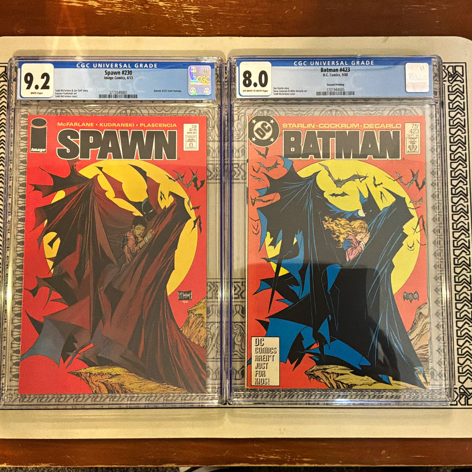 Spawn #230 CGC 9.2 (2013) Batman #423 CGC 8.0 (1988) PAIR OF CGC GRADED SLABS