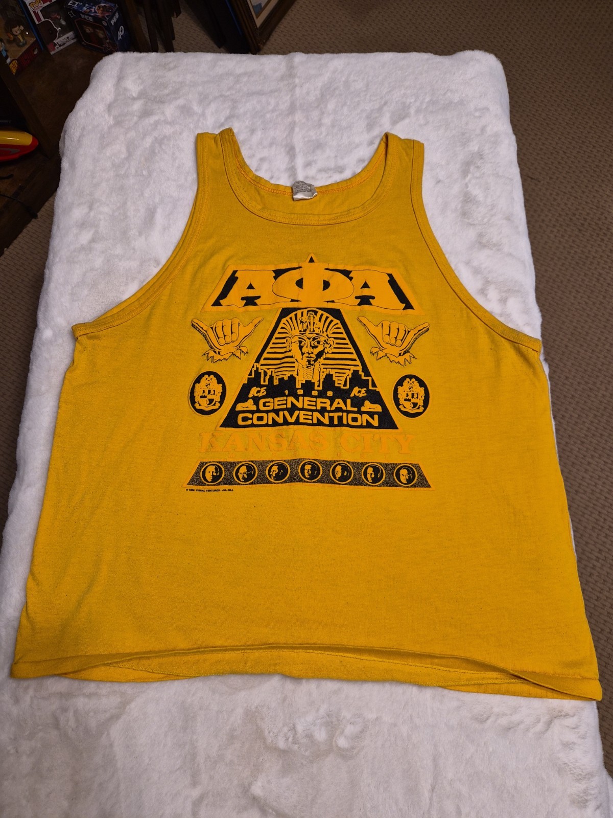 Vintage 1988 Alpha Phi Alpha General Convention Tank Top XL Bomark Made In USA