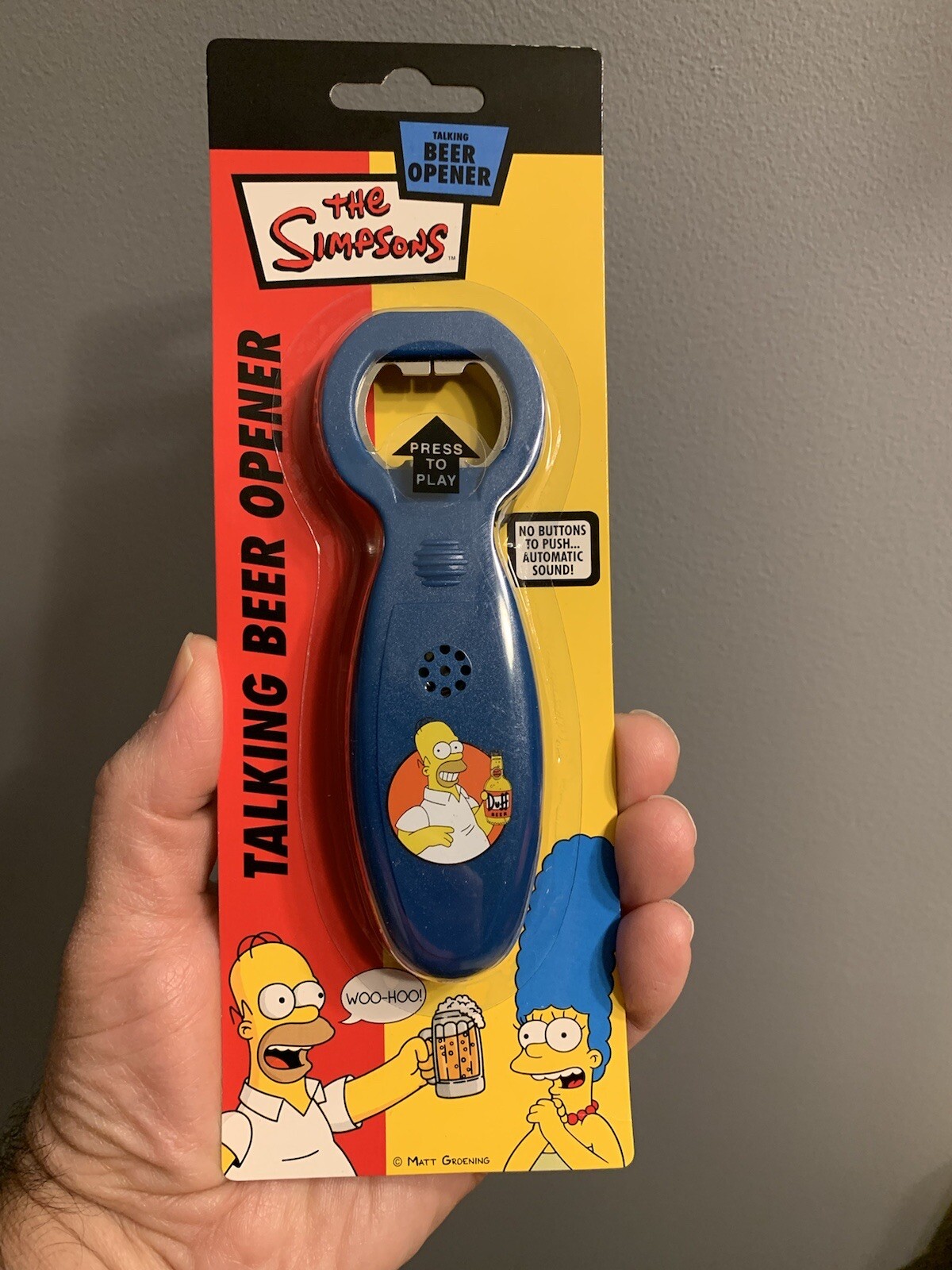 Simpsons Talking Beer Opener - BATTERIES DEAD - Homer Simpson - NIB  2004