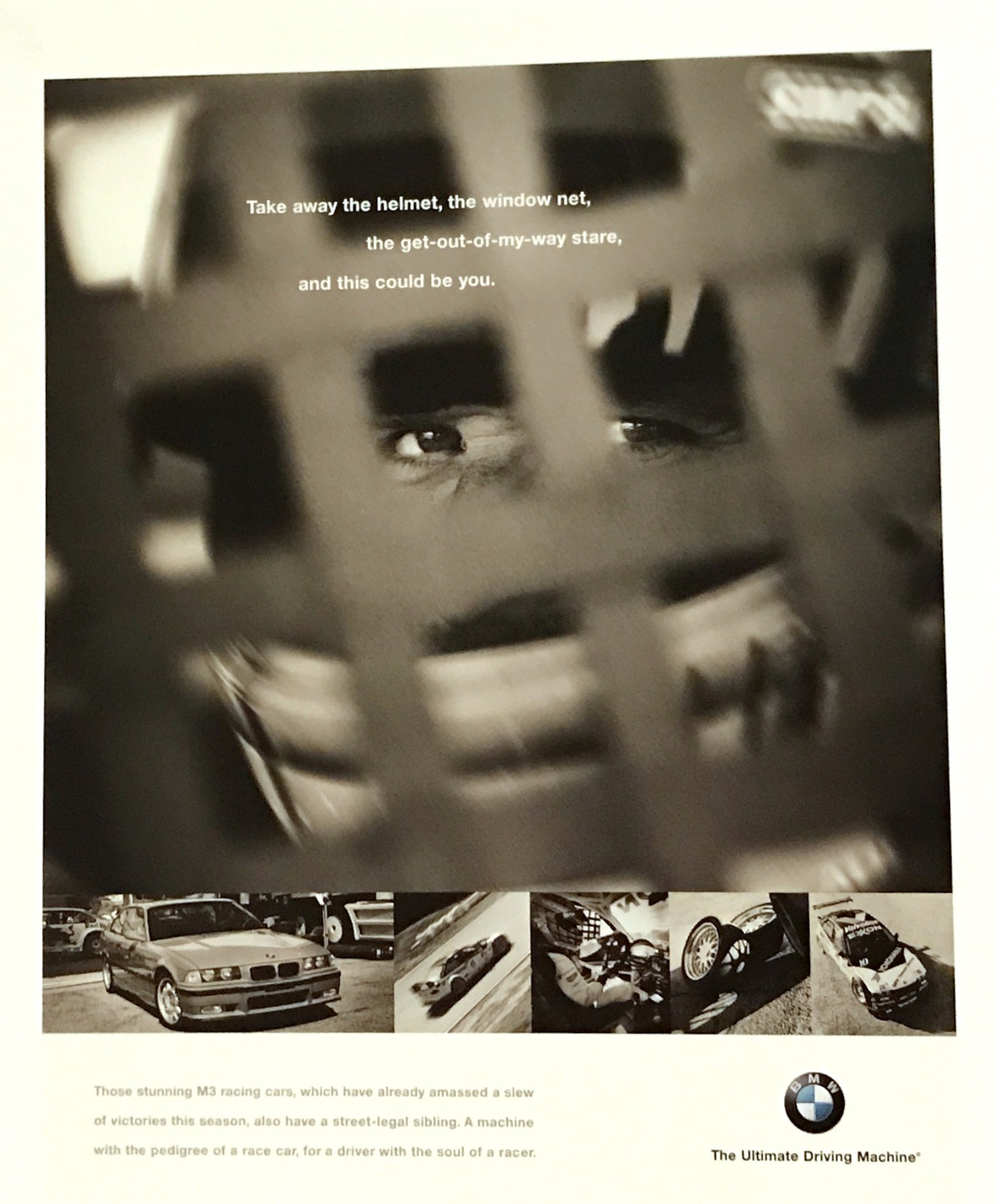 Rare BMW E36 M3 Ad — Exclusive Original Ad Agency Print — Listed by Writer