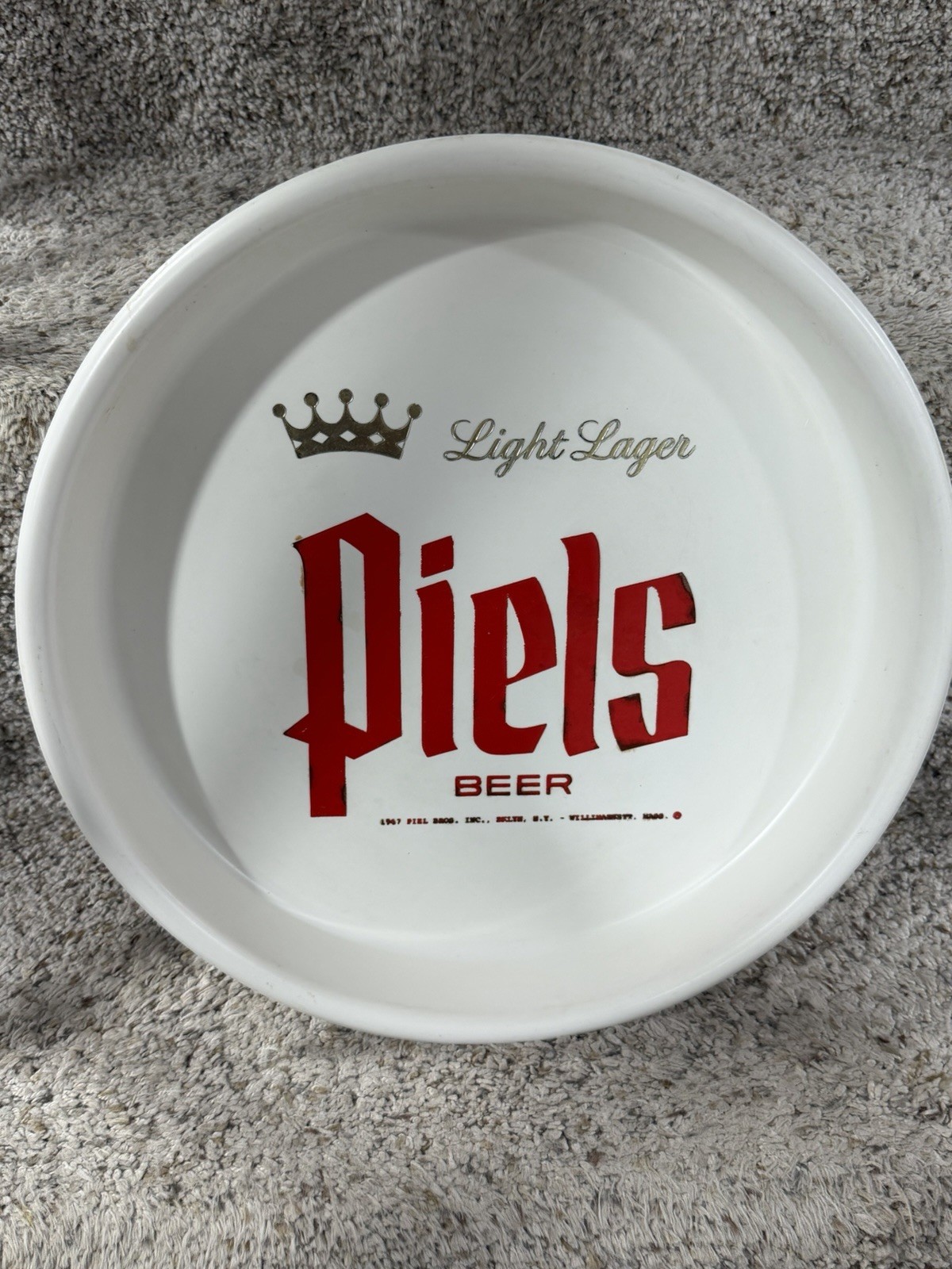 Piels Beer Light Lager Plastic Serving Tray 1967 Piel Bros Inc Vintage 13”