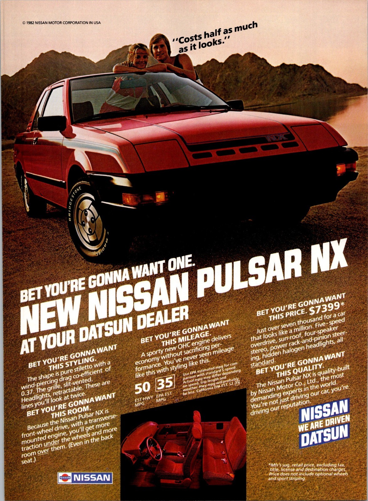 1983 • NISSAN DATSUN PULSAR NX print ad • 1980s ADS.93
