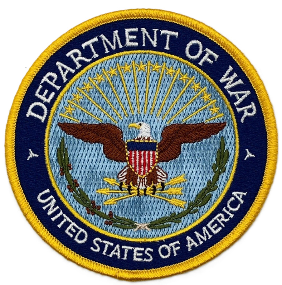 Patch,  2  1/2 inch  US MILITARY DEPARTMENT OF WAR PATCH