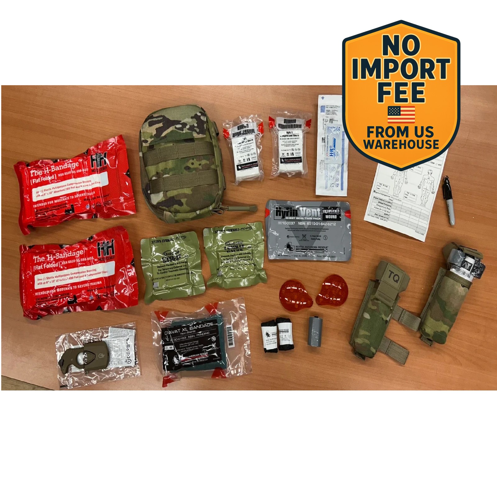 Joint First Aid Kit (JFAK) with OCP Pouch and 2 Gen 7 CAT Tourniquets SHIP US
