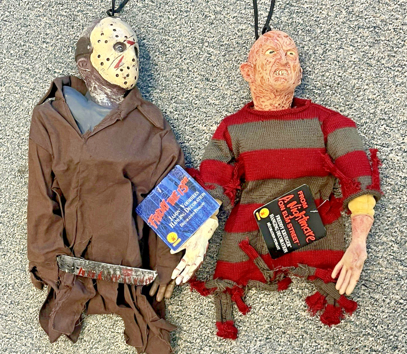 RUBIE'S Freddy Krueger + Jason Vorhees Hanging Decor figures HALLOWEEEN ~ NEW
