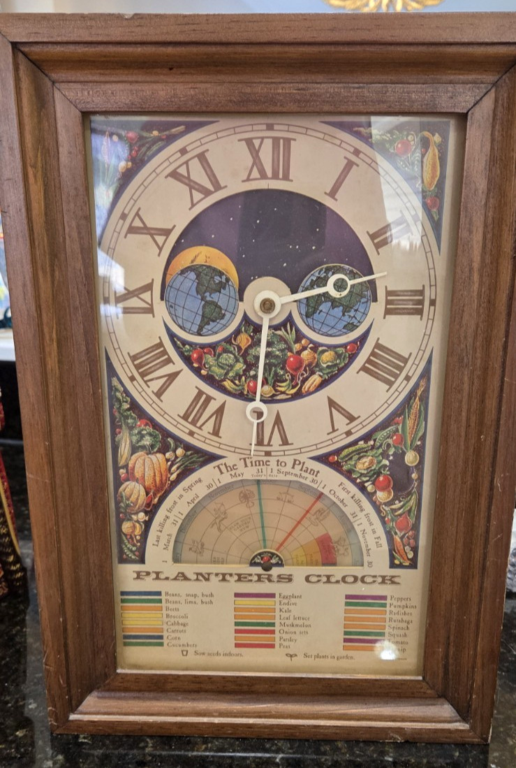 WORKING 1970s Mechtronics Planters Electric Clock Moon and Stars Gardening Tool