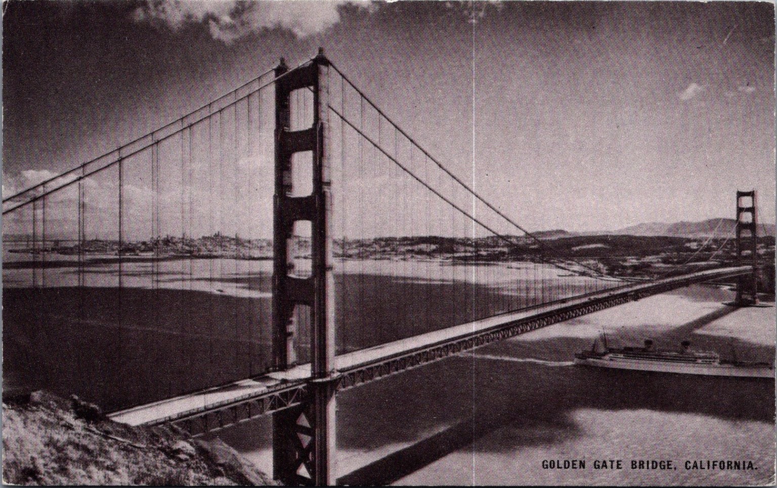 Vintage Golden Gate Bridge San Francisco Conoco Touraide Postcard Ship