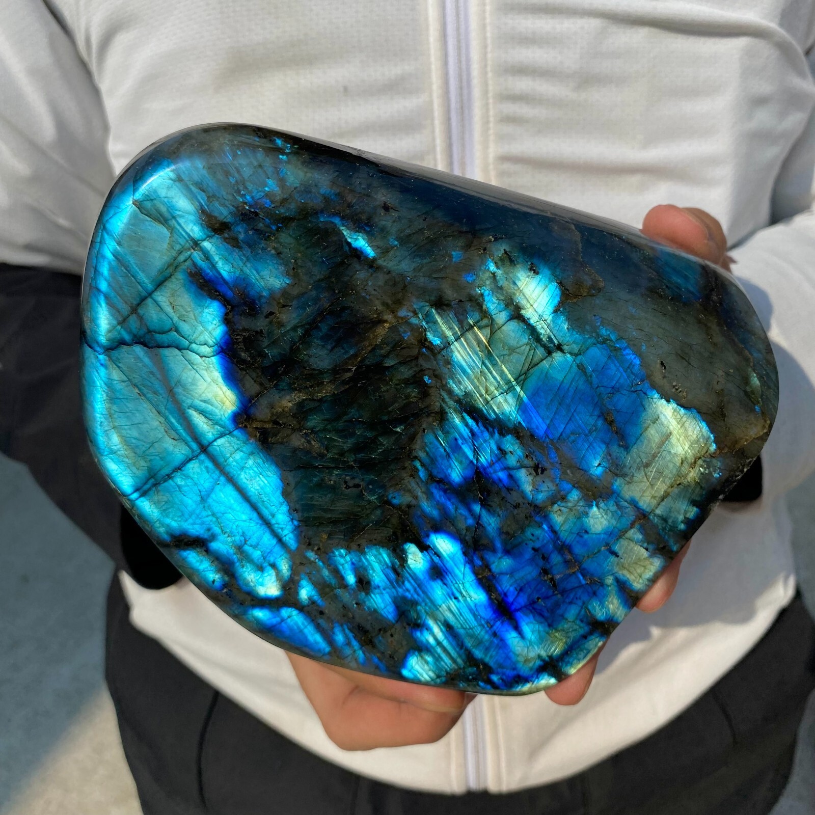 5.1lb Natural Labradorite Gorgeous Feldspar Crystal freeform Specimen Healing