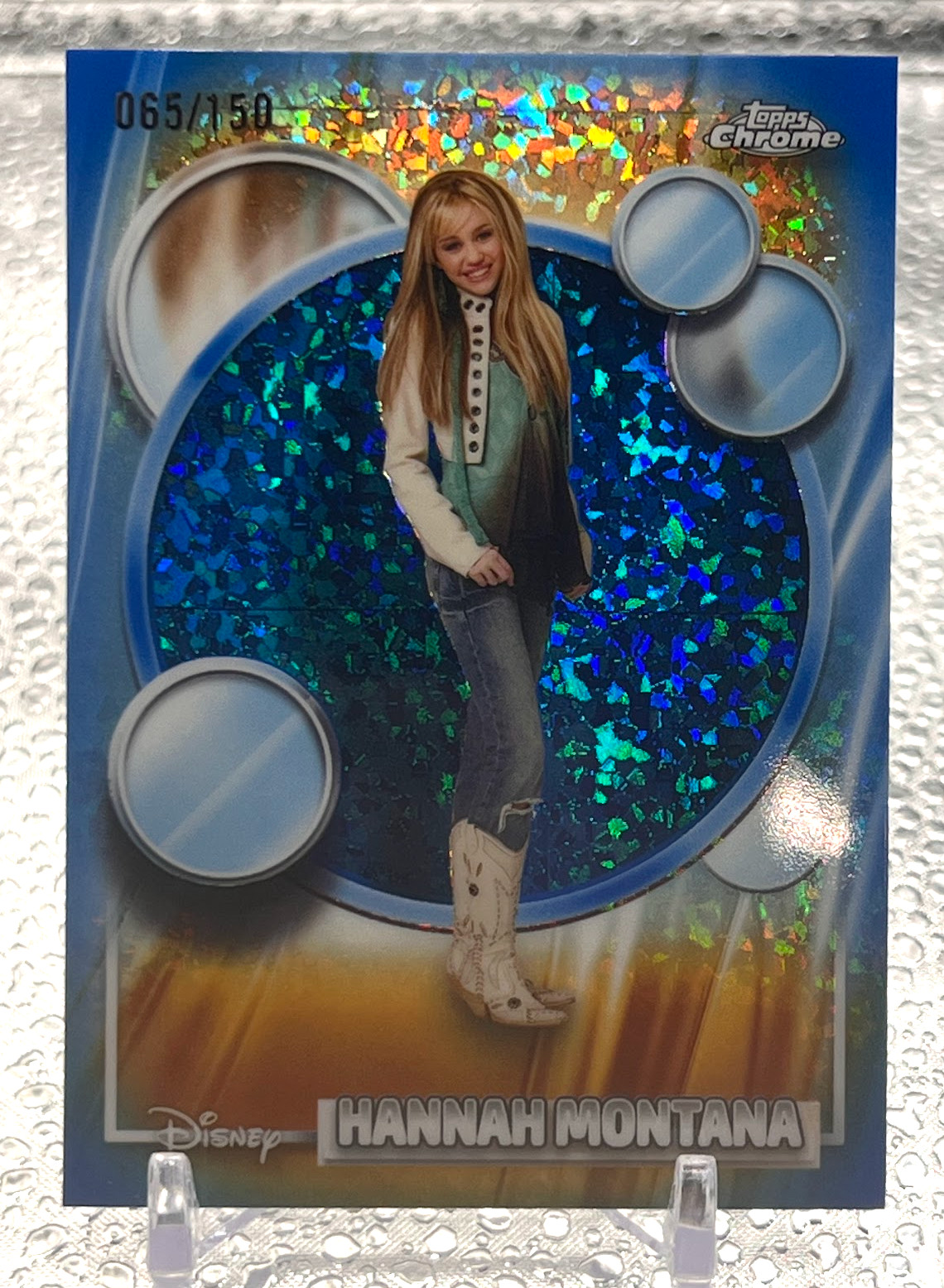 2026 Topps Chrome Disney Hannah Montana #4 Blue Mini Diamond 65/150 Miley Cyrus