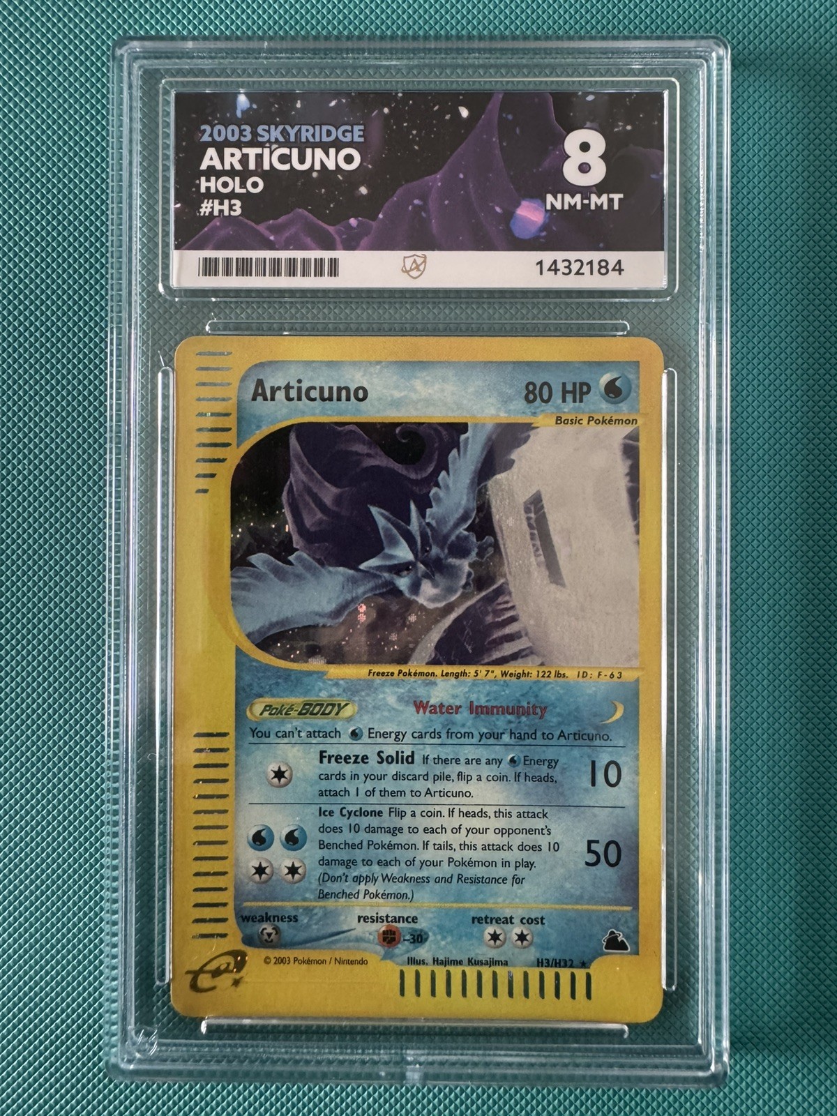 ACE 8 Pokémon TCG Articuno H3/32 Holo Rare Vintage WOTC Condition 1999 Card