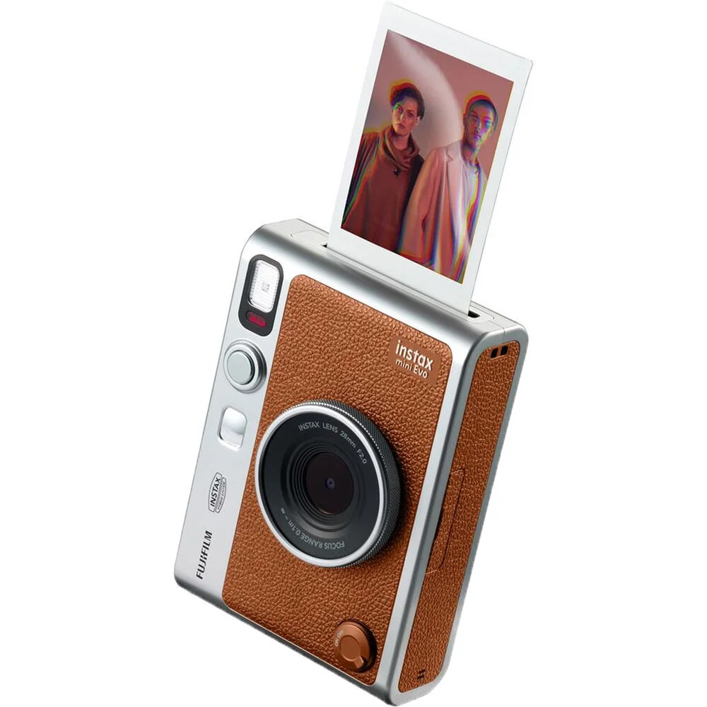 Hybrid Instant Print Digital Camera Vintage Film Photo Retro Style Brown
