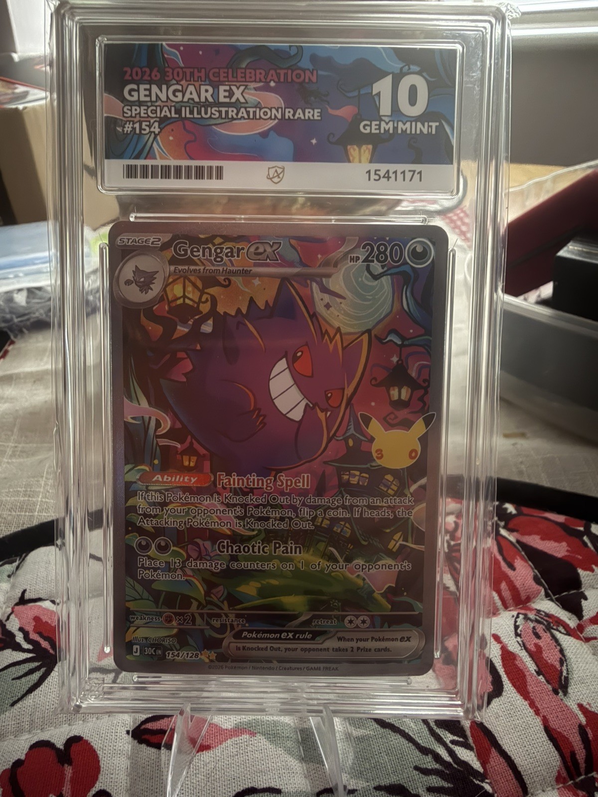 ACE 10 Gengar EX 154/128 30th Celebration Pokemon. Perfect Grades 