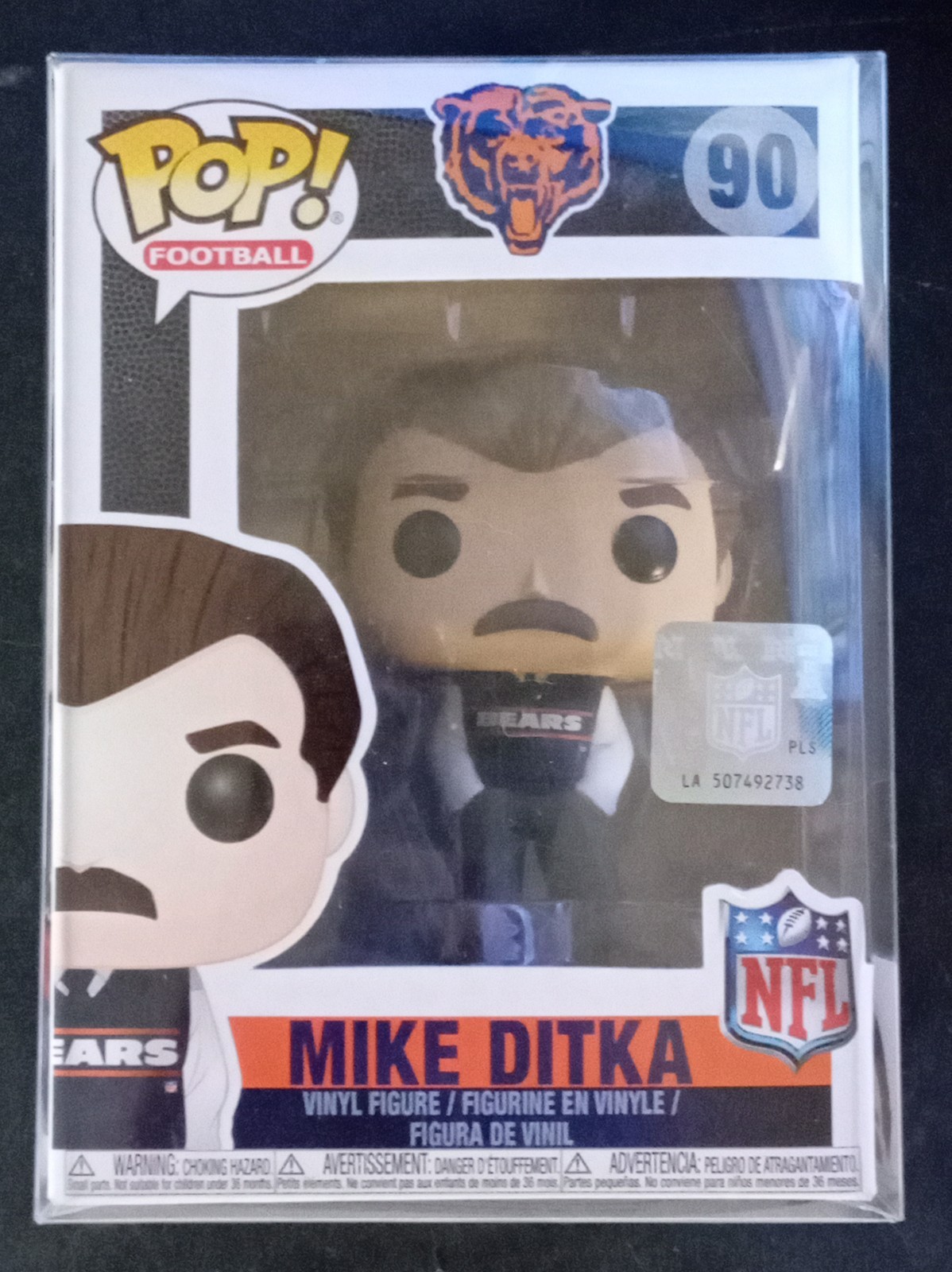 Funko Pop Coach Mike Ditka - Chicago Bears #90 In Pop Protector