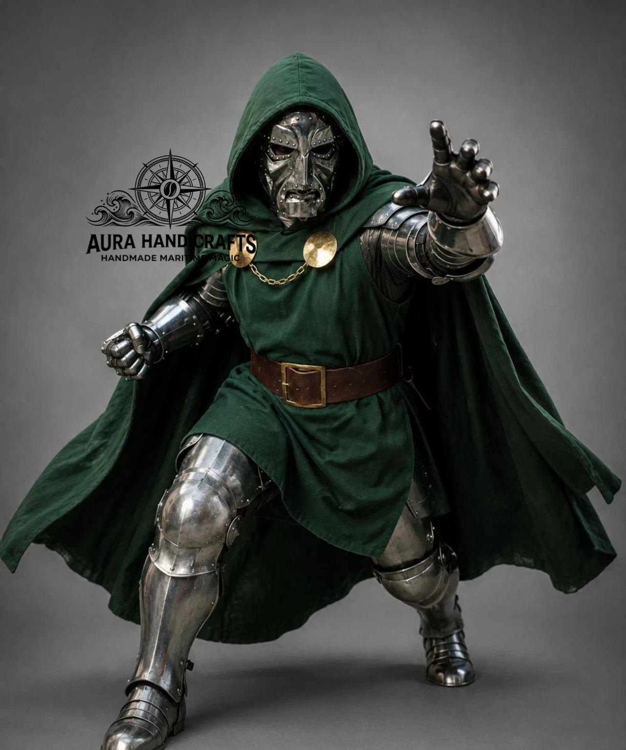 AURA D0ctor Doom Inspired Cosplay Armor Set, Dr Doom Wearable Steel Helmet