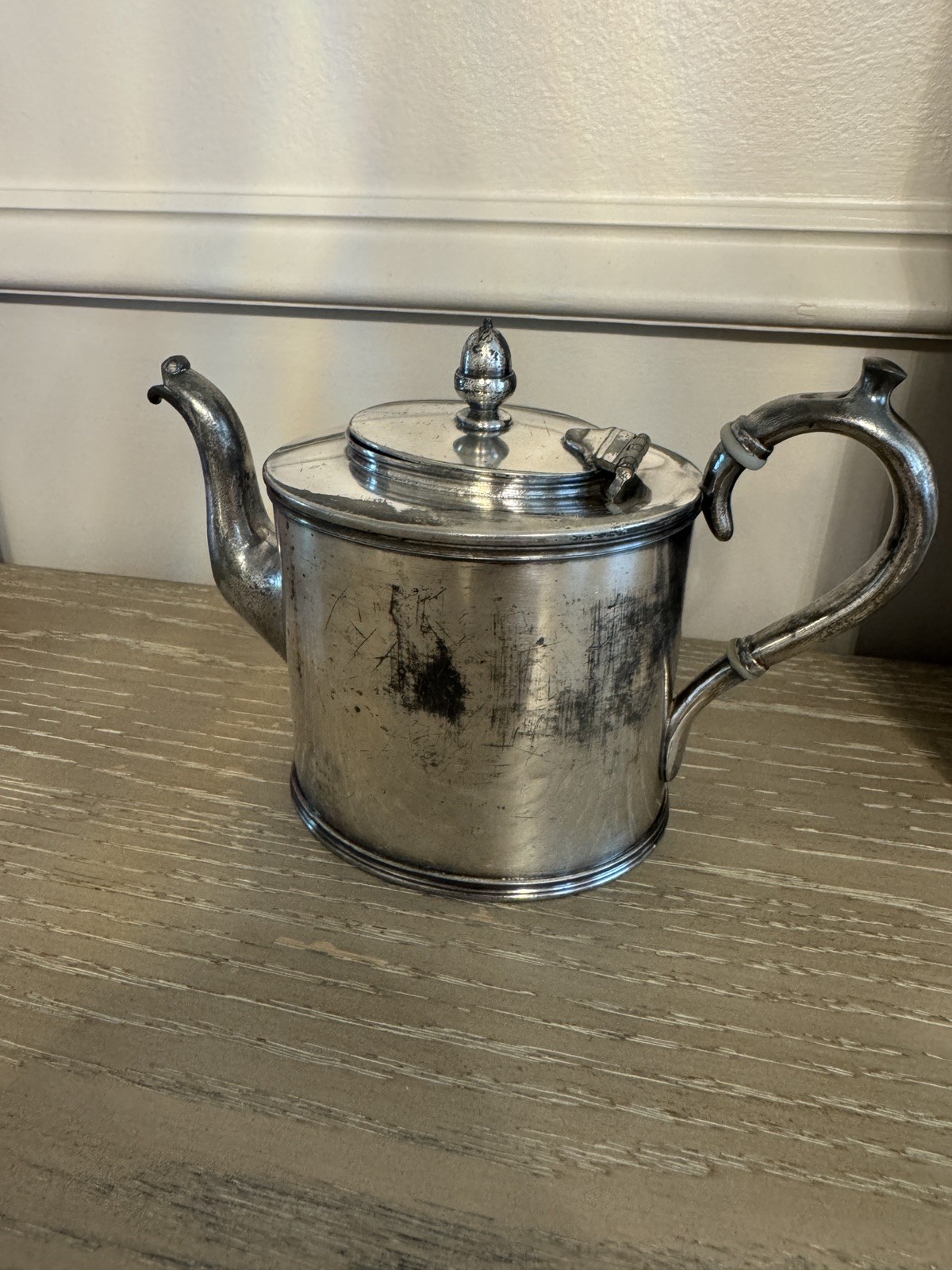 Antique Pewter teapot: c 1836 