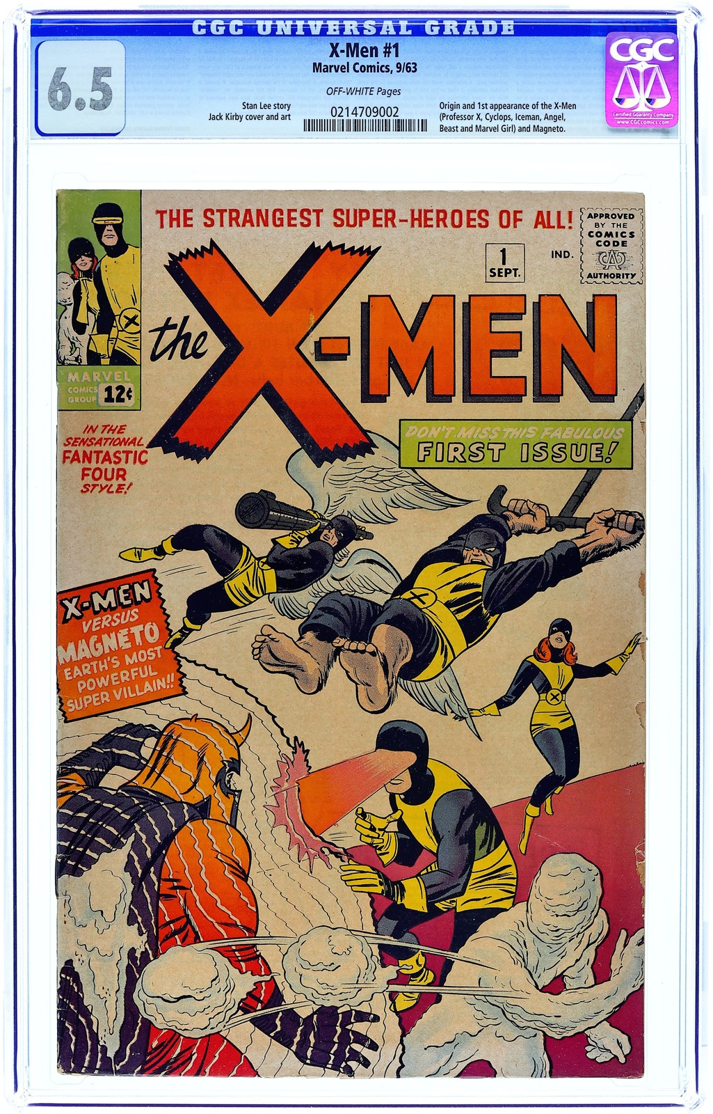 Uncanny X-Men #1 CGC 6.5 1963 0214709002 1st app. X-Men