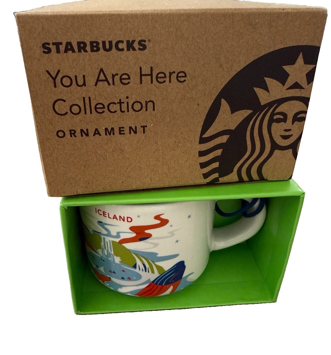 NEW Starbucks Iceland You Are Here Expresso Mug Cup Ornament 2oz