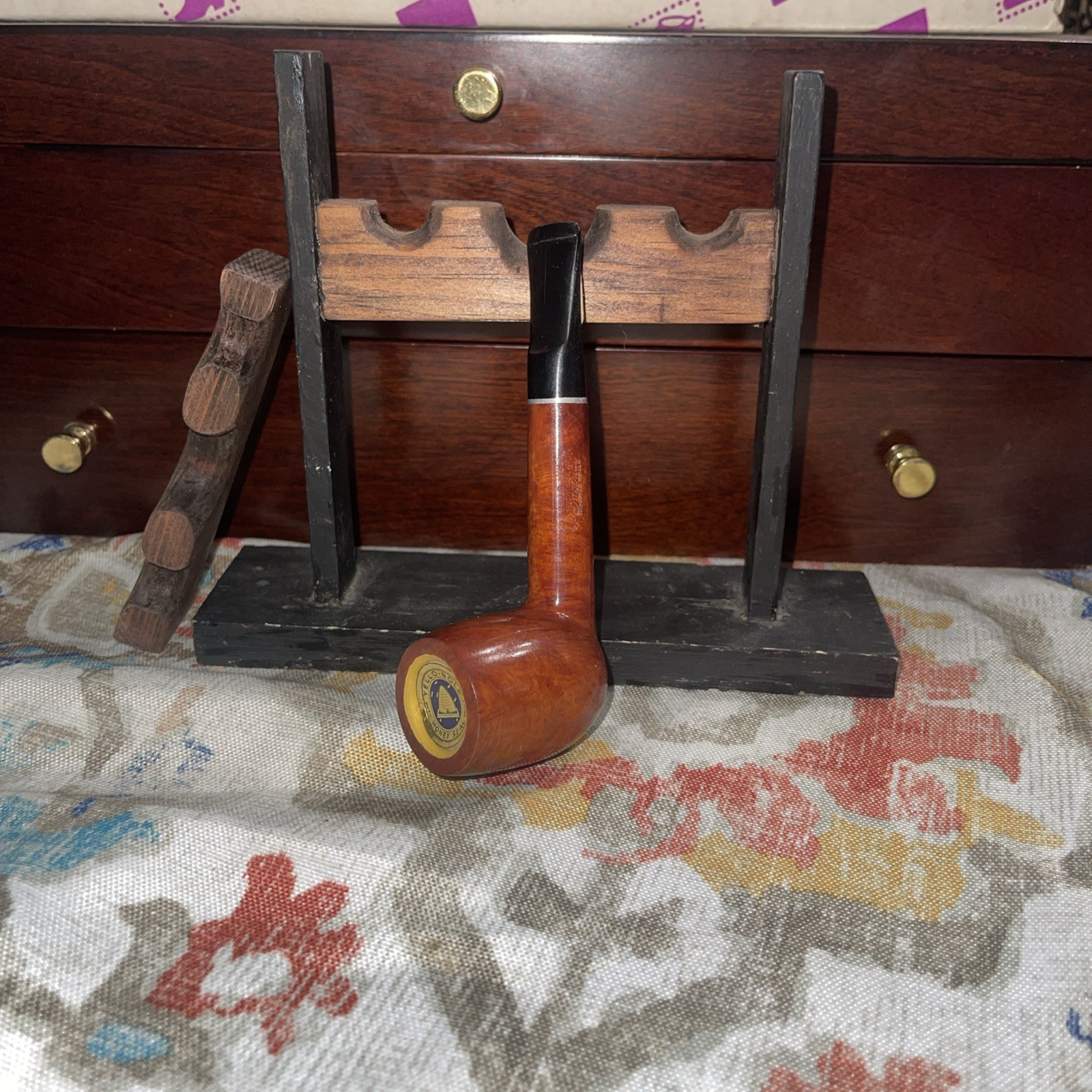 Vintage NOS Yello Bole Imperial Briar Wood Tobacco Pipe KBB Honey Cured 1950s