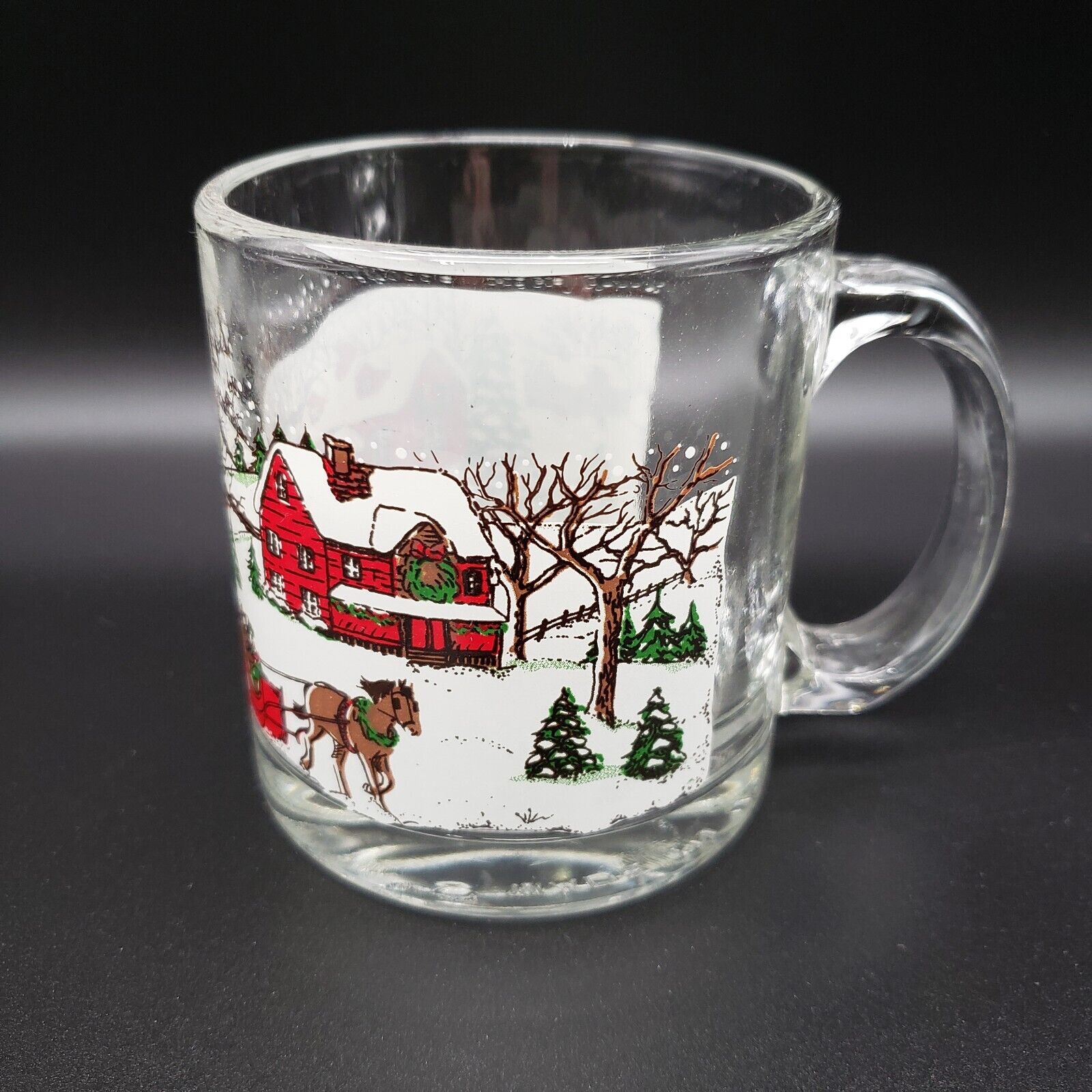 Vintage Winter Village Christmas Holiday Mug by Libbey Glass Company