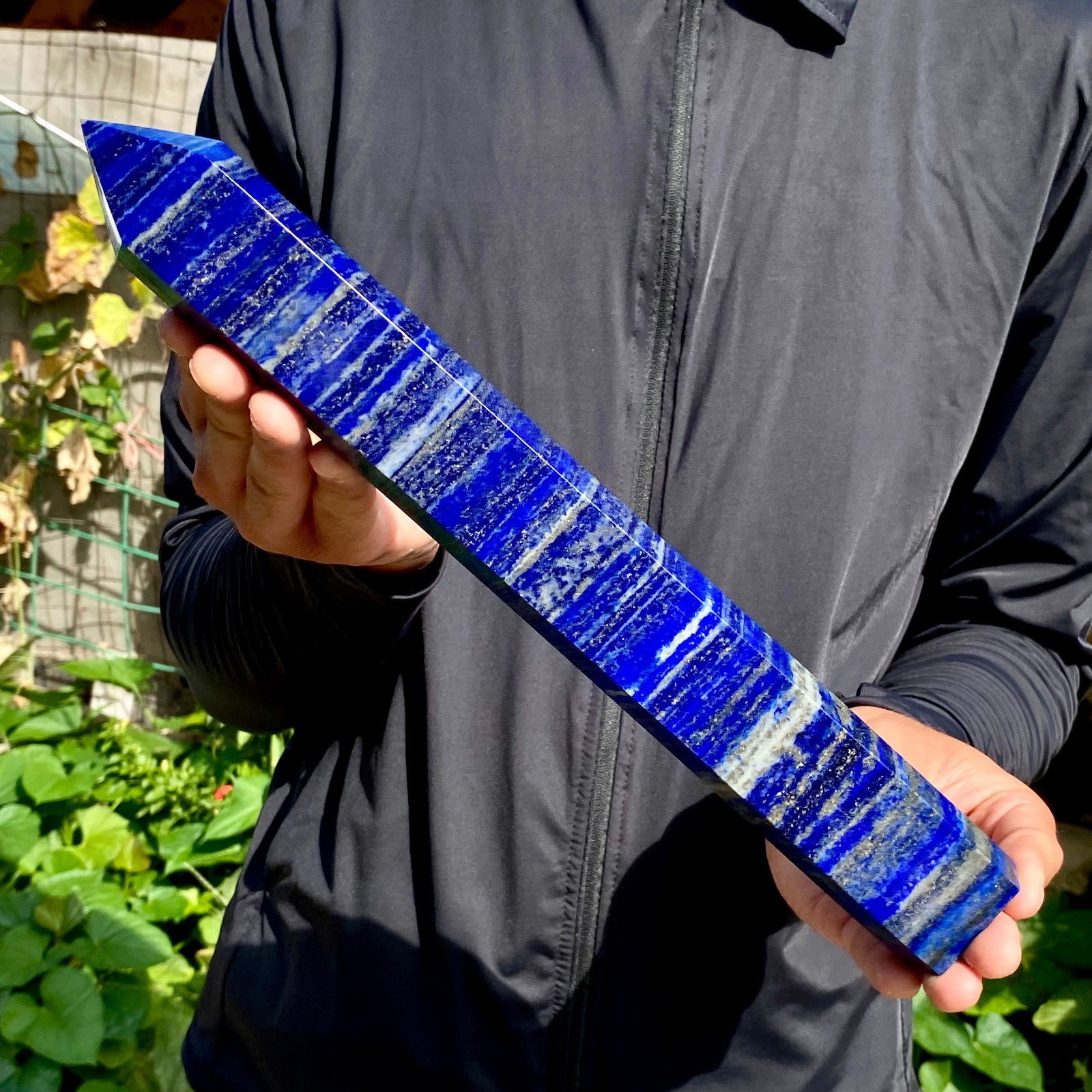 2.75LB Large Natural Lapis lazuli quartz crystal obelisk point wand aura healing
