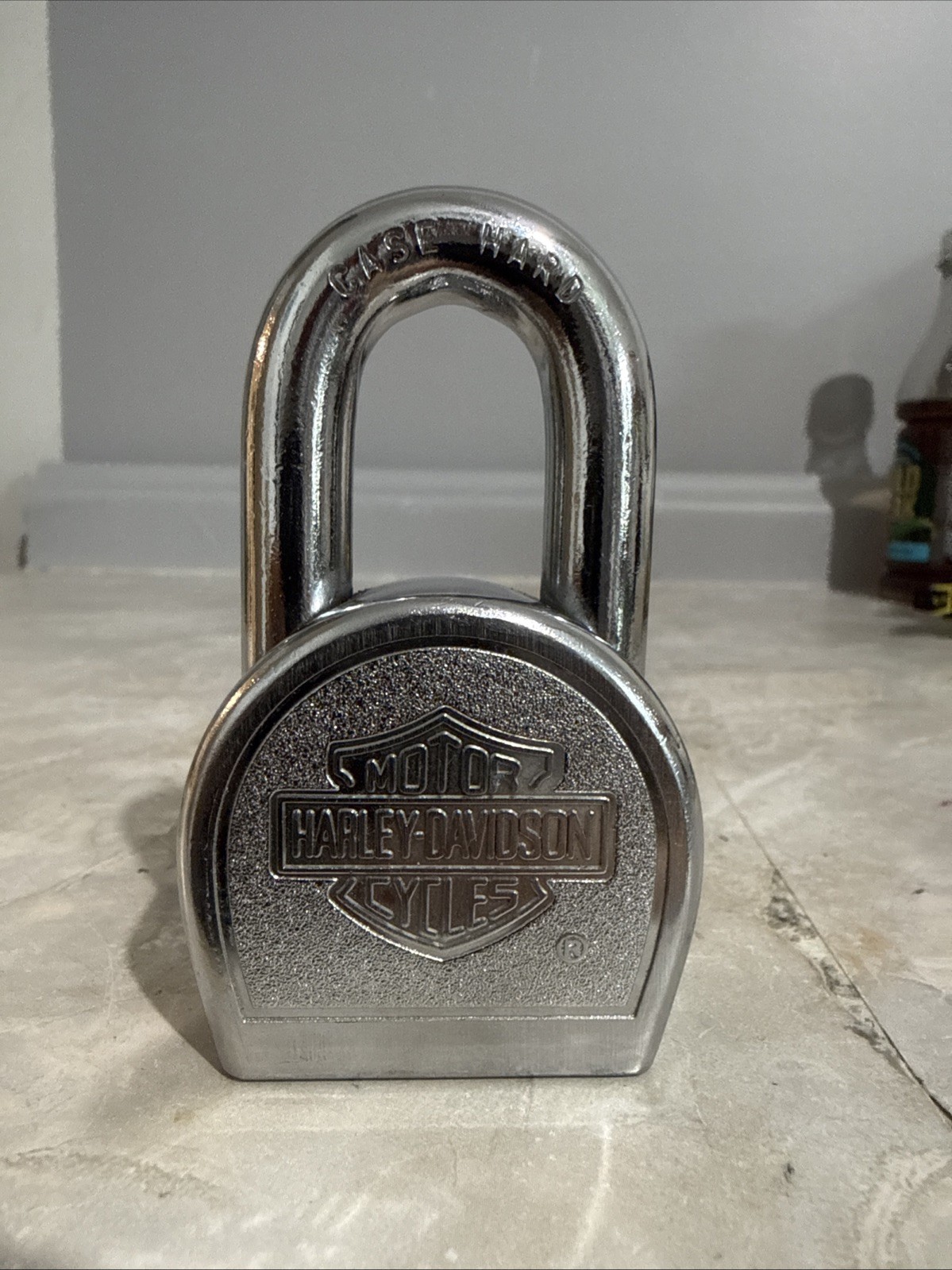 Vintage Harley Davidson H.D. Padlock No. 220 Master Lock Co. WITH KEY Works Good