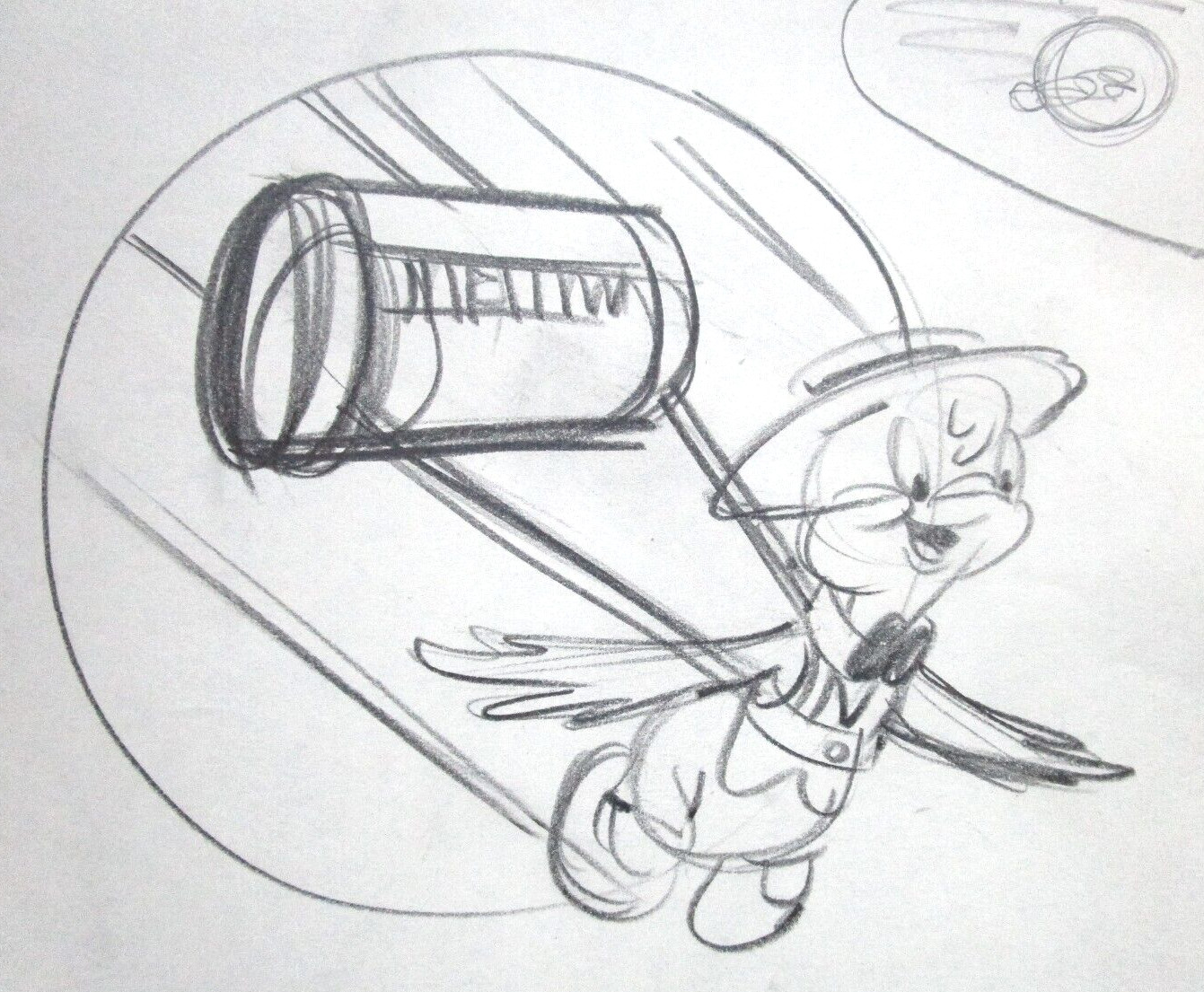 HOMER PIGEON PATROL 1942 Walter Lantz Original PRODUCTION cel DRAWING hat bird