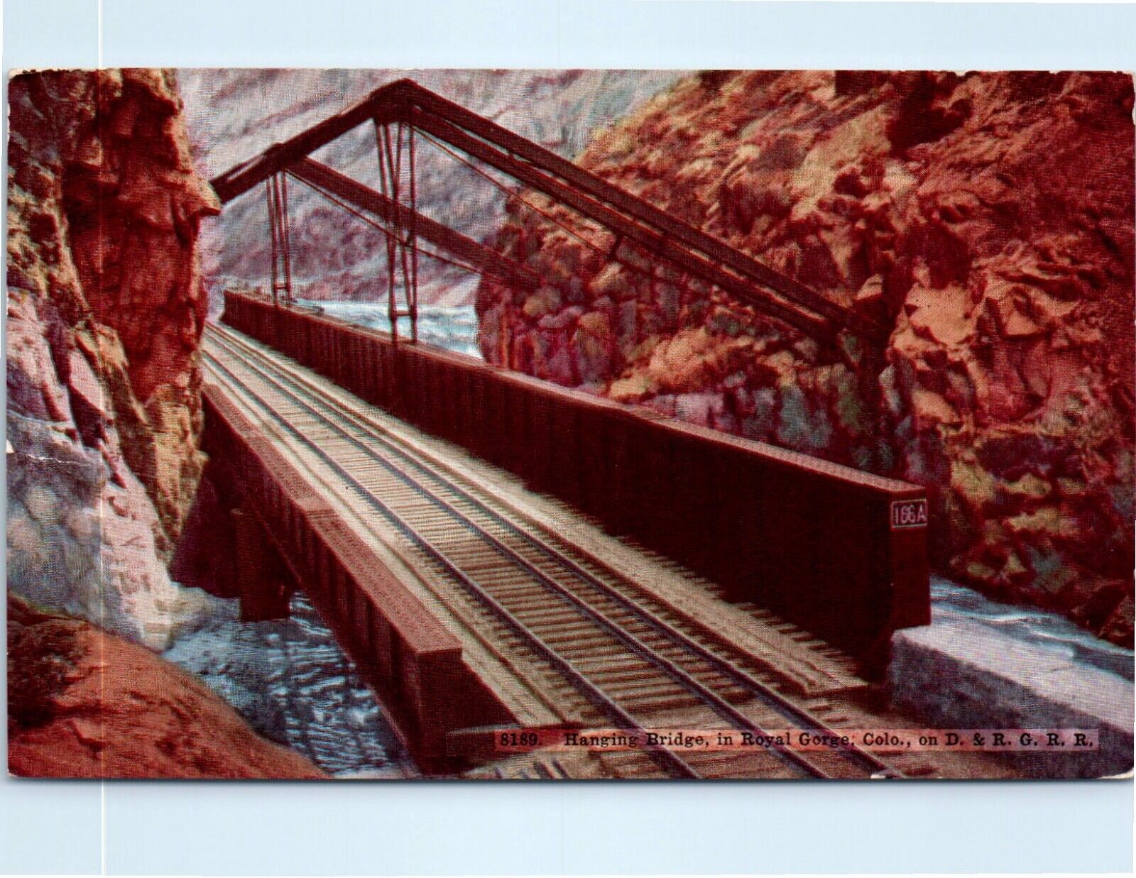 Vintage 1912 Postcard Hanging Bridge in Royal Gorge, Colorado