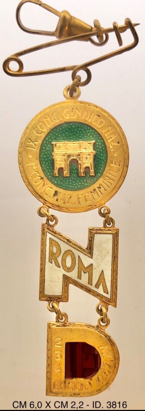 ROMA A.XV° 1937 I° CONCORSO GINNICO NAZIONALE FEMMINILE DISTINTIVO IX° CONCORSO