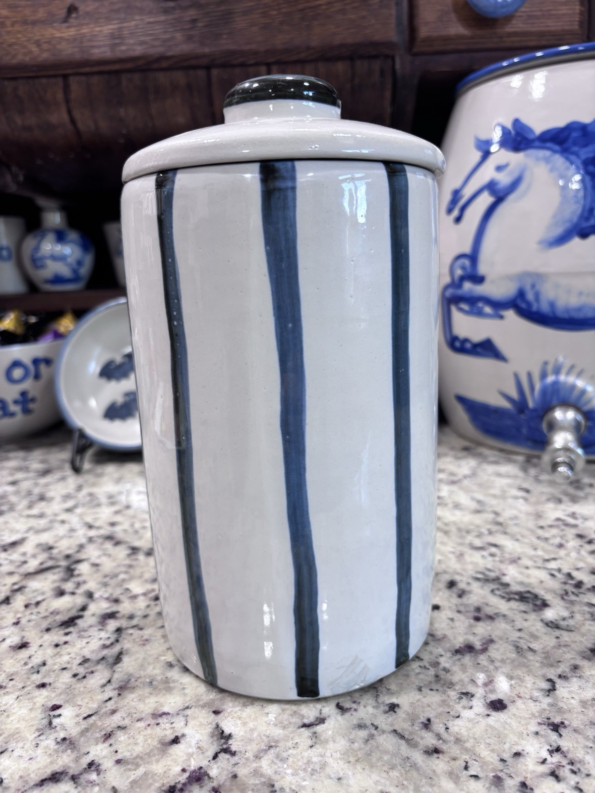 Very Rare M A Hadley Pottery Canister One Of A Kind