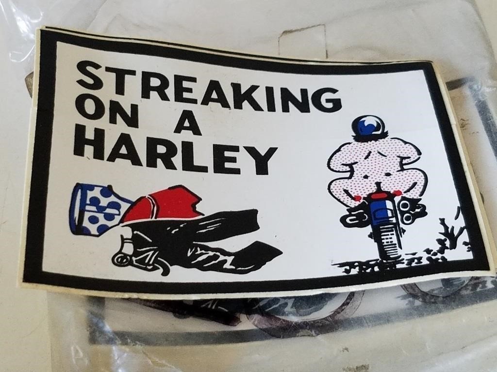 SUPER RARE STREAKING ON A HARLEY Sticker VINTAGE RACING ORIGINAL OLD STOCK SUPER RARE STREAKING ON A HARLEY Sticker VINTAGE RACING ORIGINAL OLD STOCK