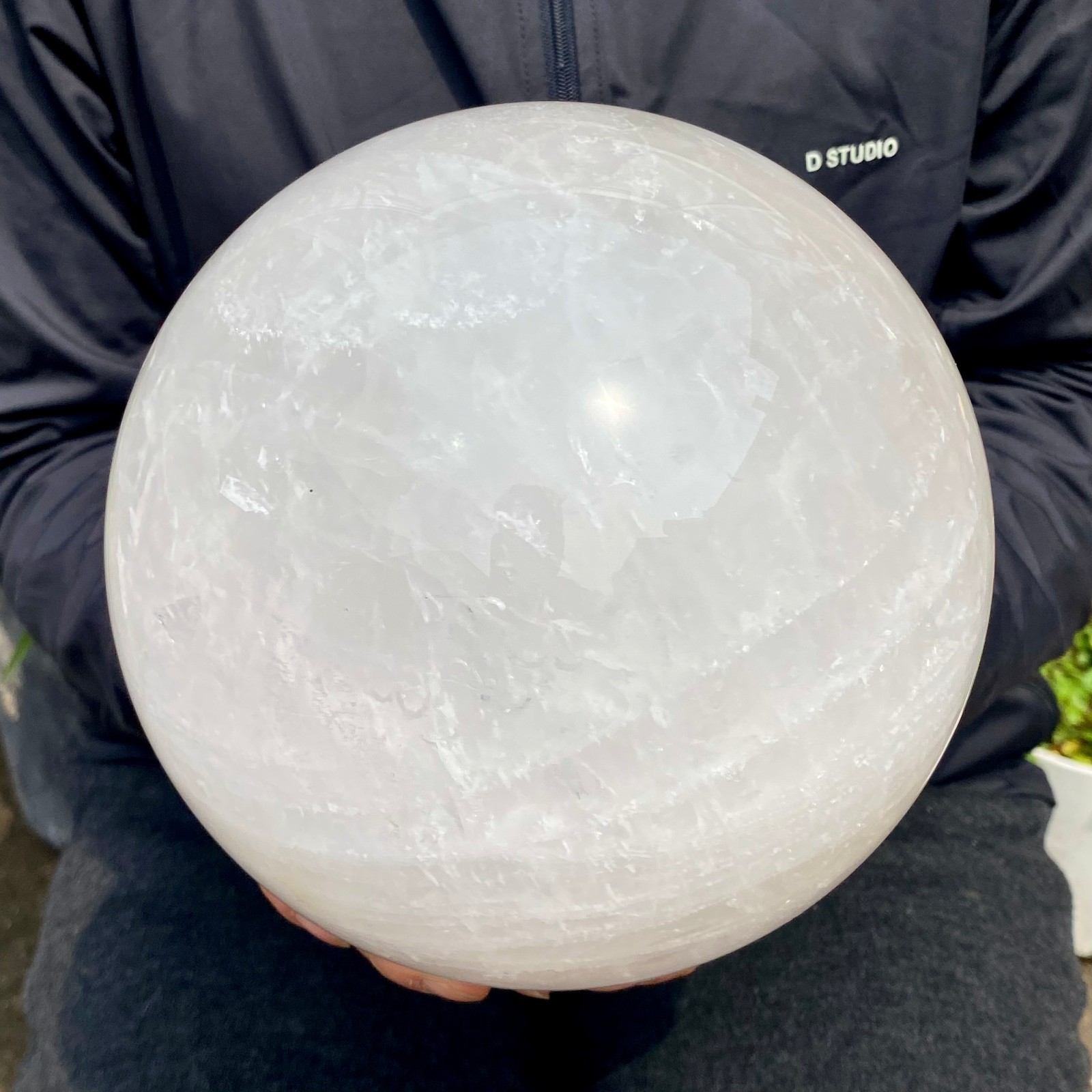14.52LB Large Natural White Crystal Quartz Crystal Sphere Ball Healing